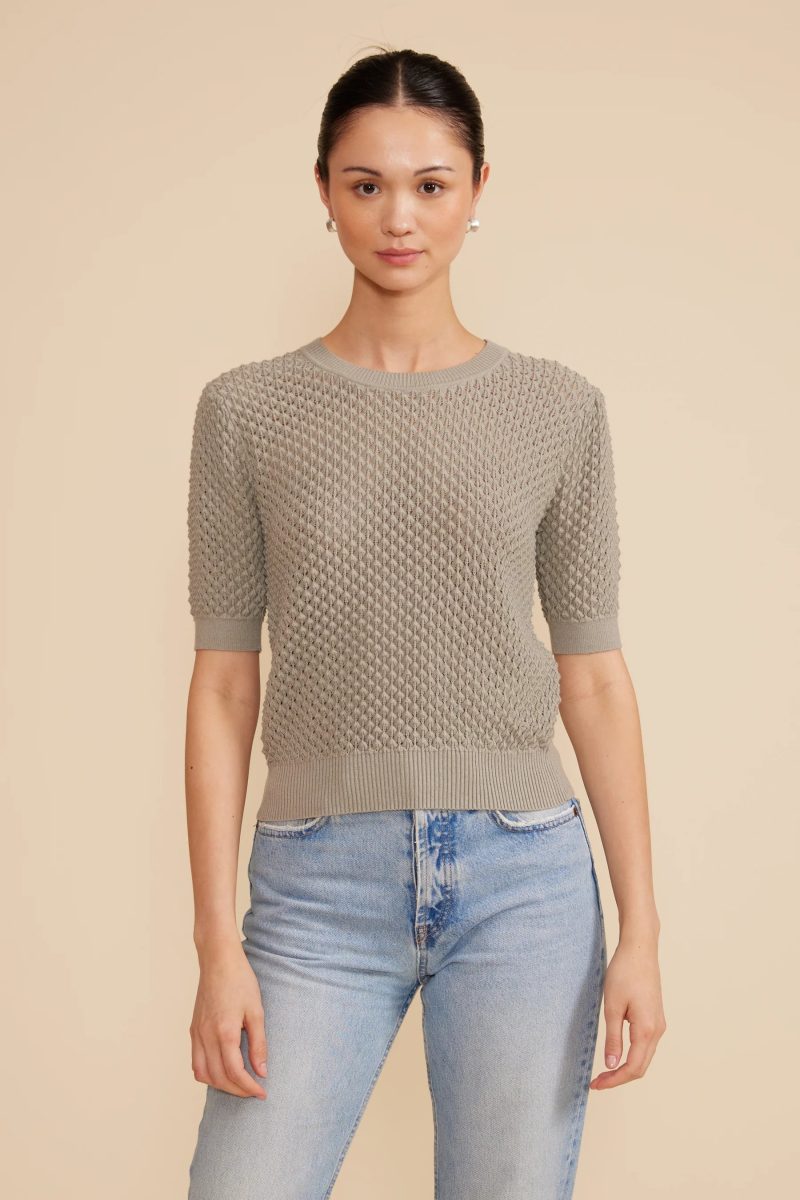 Lucy Paris Elise Knit Top Sage